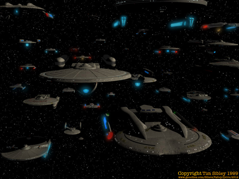 Federation Fleet 3D Wallpaper